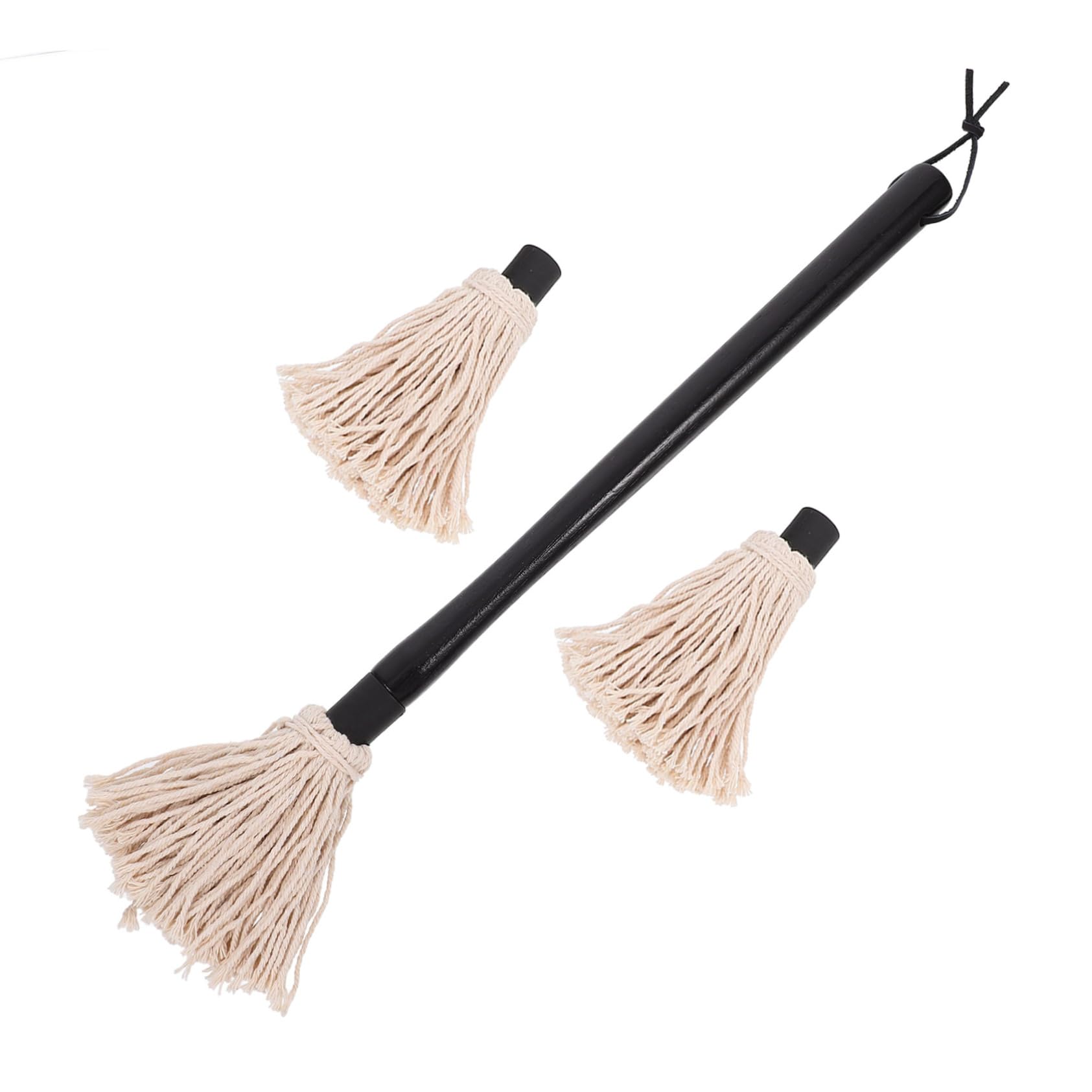 COLLBATH 2 Pack Bbq Mop Brush Set Grill Basting Mop Wooden Handle Barbecue Accessory for Sauce Oil and Marinade