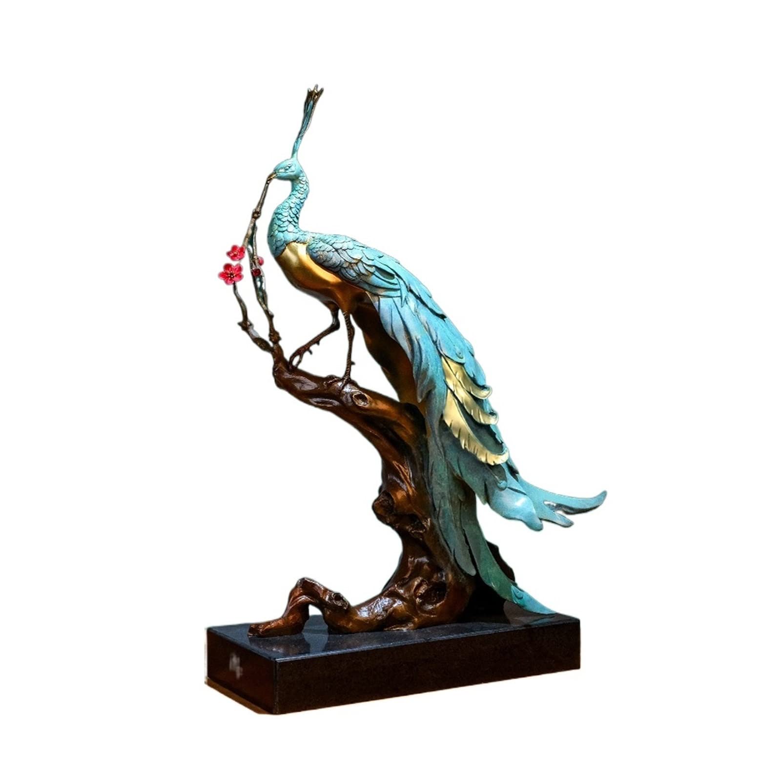 hongchenke34 Copper statue Copper Home Living Room Decorative Entrance Partition Ornaments Rich and Auspicious Peacock Crafts