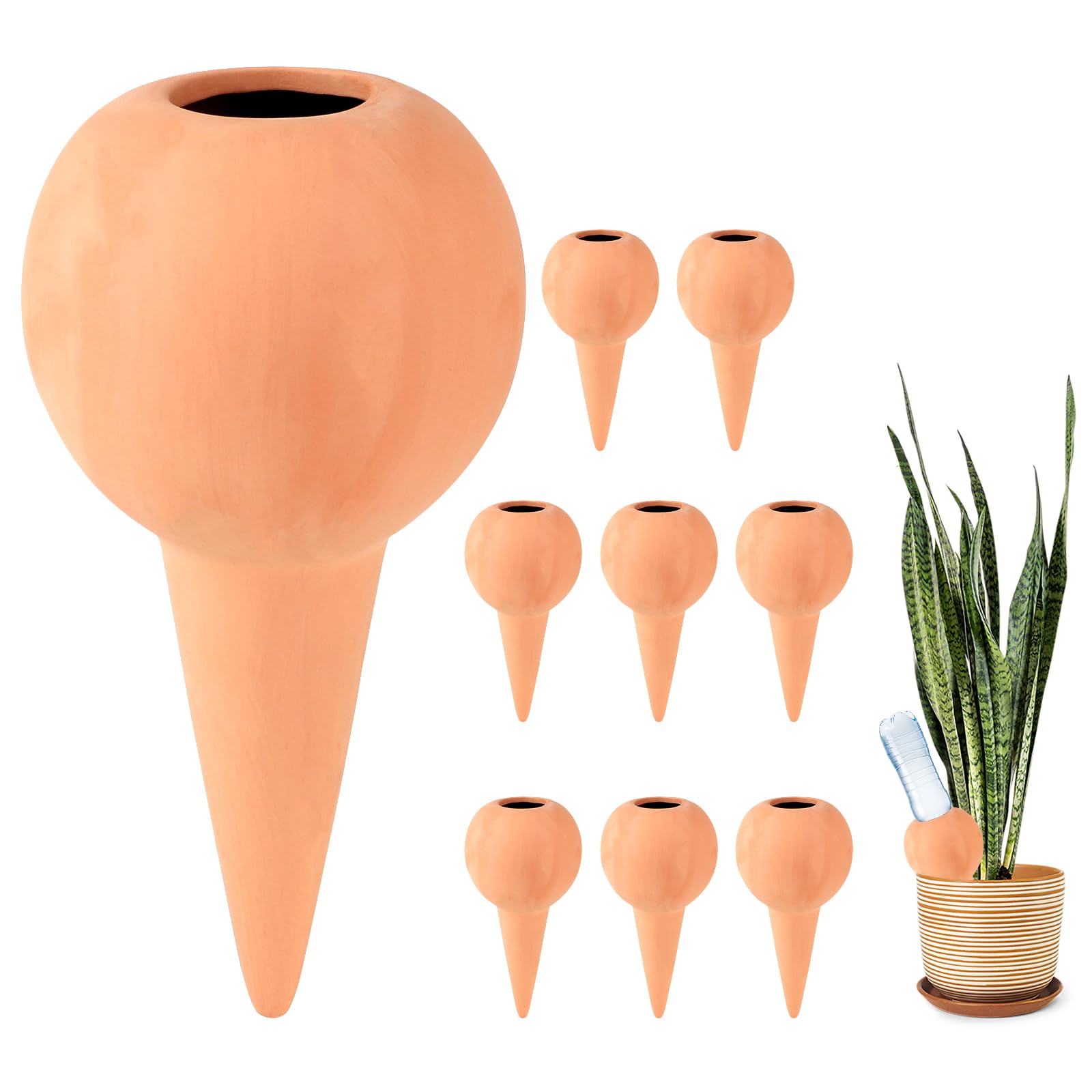 EXLECO 8 x 360ml Tonkegel Bewsserung Pflanzen Gro Bewsserungskugel  Pflanzen Wasserspender Ton Automatische Bewsserung Zimmerpflanzen  Giekegel Bewsserungssystem Ballbrause fr Balkonksten: Amazon.de: Garten