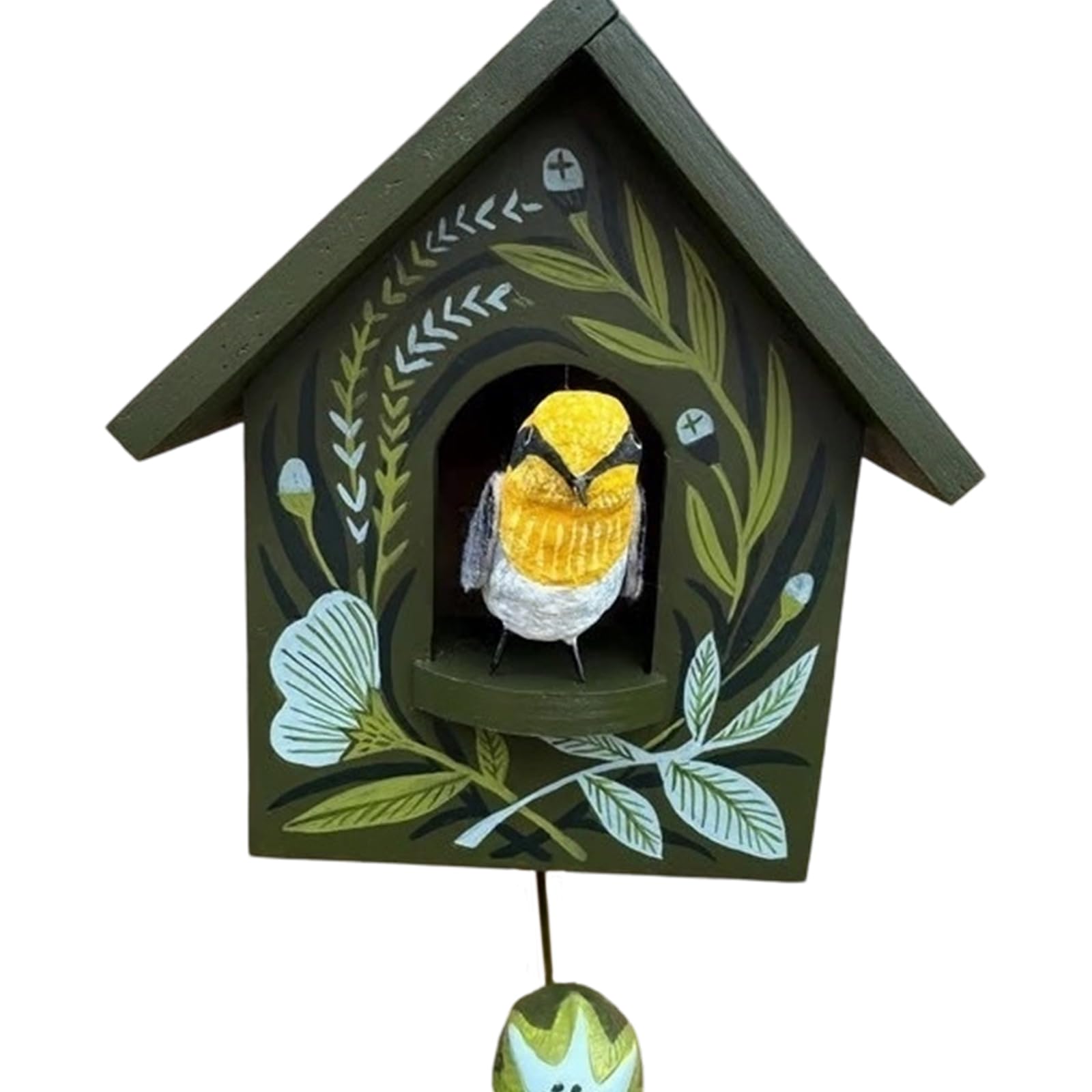Msioytog Style5 Dynamic Handcrafted Wooden Birdhouse Wall Art Decors With Gentle Kinetics Motion Moving Bird Creating Calming Shadows Colorful Birdhouse Wall Art Decors