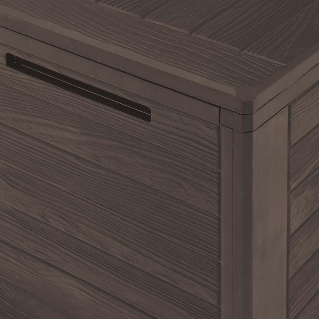 Gartentruhe Braun 116x44x55 cm aus Polypropylen mit 290 L Fassungsvermögen, abschließbar, wetterfest, vielseitig als Auflagenbox, Kissenbox, Stauraum für Balkon Terrasse Outdoor