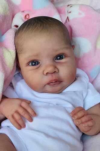 Miniatura 5 de iCradle Lindas muñecas de bebé recién nacidas realistas de 20 pulgadas de pelo de dibujo a mano de aspecto realista, adorable muñeca recién nacida,