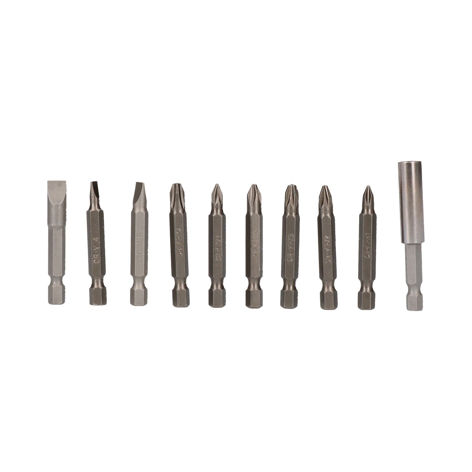 Ab Tools 50Mm Power Bit Screwdriver Assortment Accessory Kit Flat Phillips And Pozi 10Pc