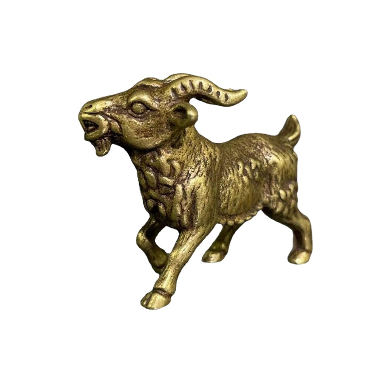 NGDFGR Retro Brass Goat Model Miniature Figurines,Bronze Animal Zodiac Sheep Statue Sculpture Crafts Collection Desktop Ornament Bonsai Micro Landscape Sand Table Decor
