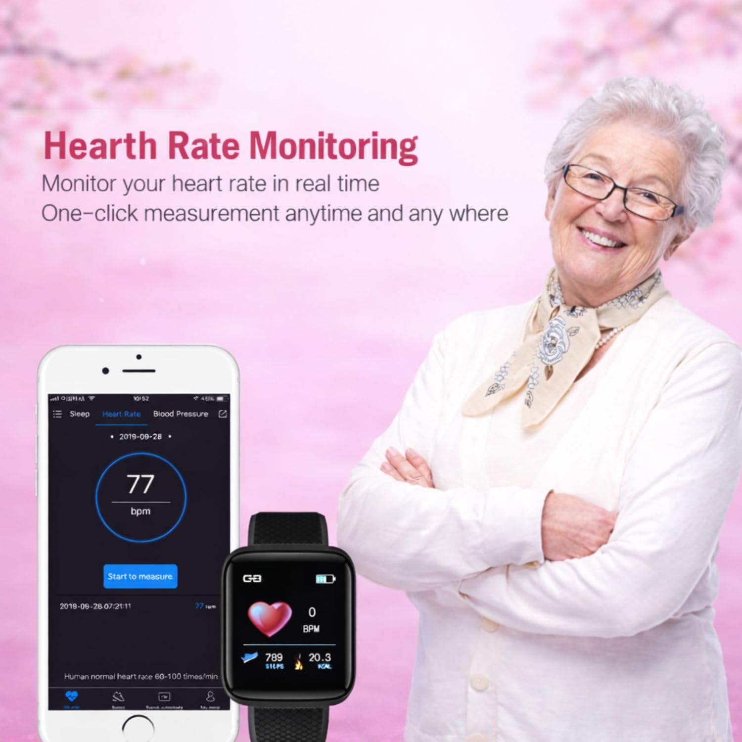 MARVIK Smart Watch for Kids, Men, Boys, Girls, and Women, D20 Plus 2025, Latest for Android and iOS Phones, IP68 Waterproof with Daily Activity Tracker, Heart Rate Sensor, Sleep Monitor Watch - Pink 2