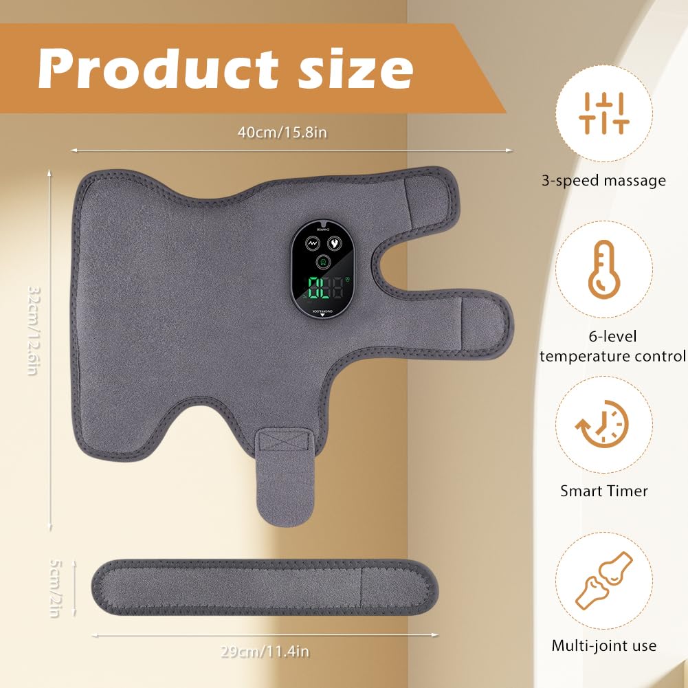 Lot de 2 masseurs de pieds électriques sans fil avec batterie de 3000 mAh, 6 niveaux de chaleur 45-70 °C et 3 vibrations, minuterie 20/35/45 min, écran LCD, appareil de massage pour pieds/bras