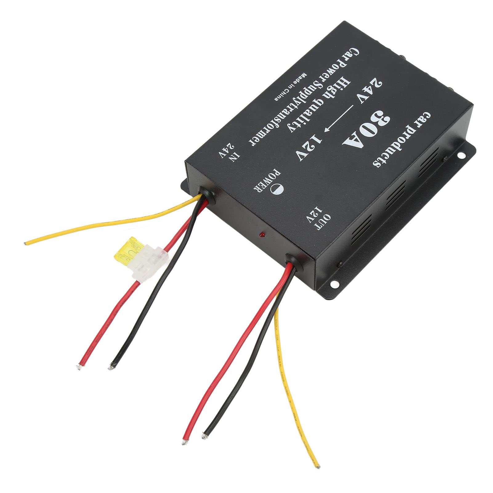 Dioche Convertisseur DC24V à 12V avec Court-Circuit - Module Réducteur de Tension de Voiture Professionnel pour Camions, Bus et Plus Encore (30A)