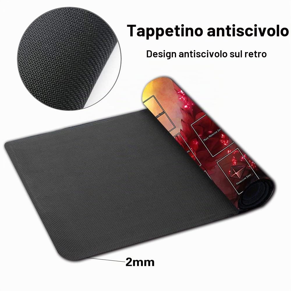 Four leaves Giochi Da Tavolo TCG Gioco Pad Borsa Gratuita con Zona Di Carte Ygo Card Gioco Tavolo Pad Dimensioni 60x35cm Tappetino Per Mouse Compatibile con MTG TCG