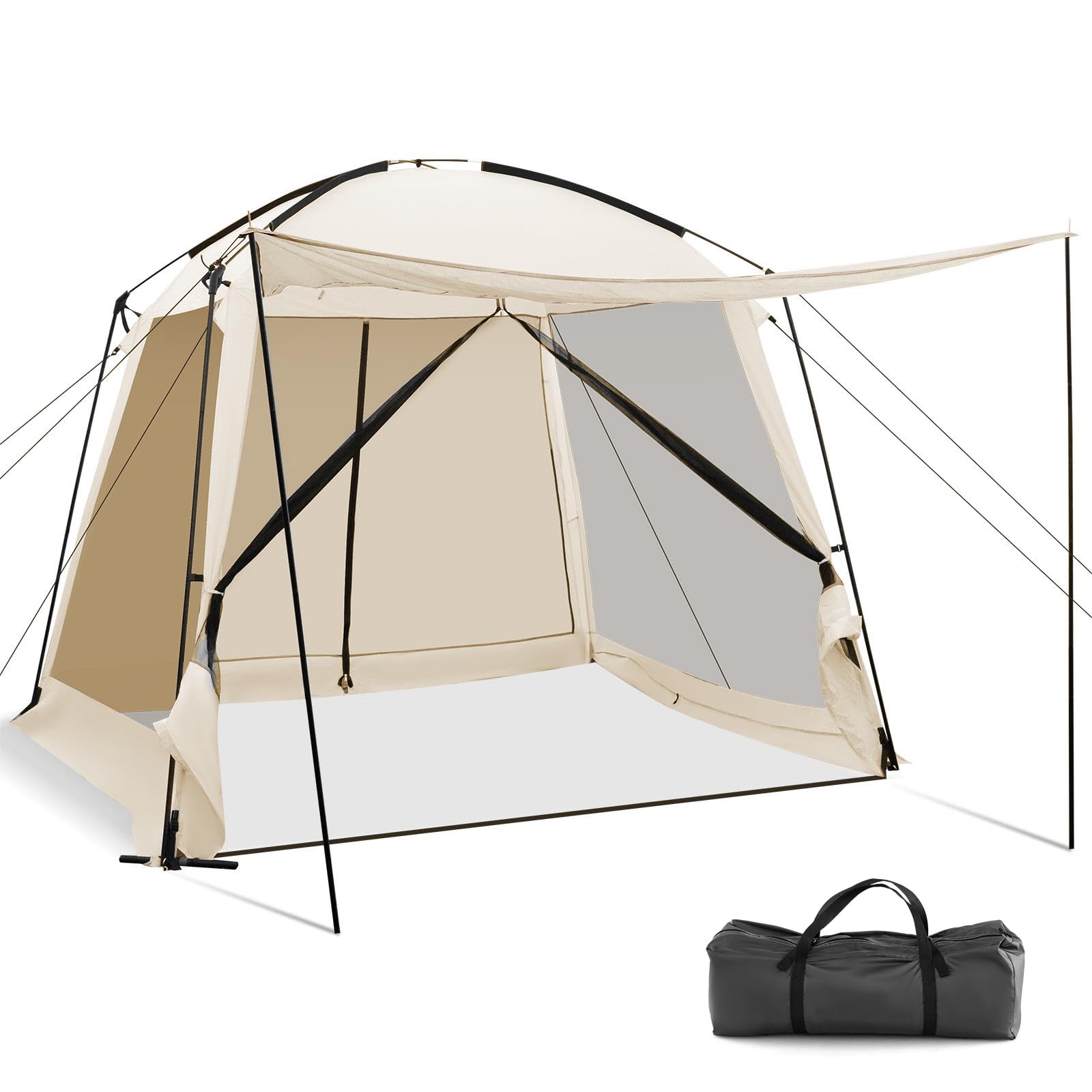 KOTEK 10 x 10 Ft Screen Tent, Easy Setup Screened in Canopy with 4 Mesh Walls, 2 Vestibules, 2 Zippered Doors & Carry Bag, Portable Screen House for Backyard Patios Outdoor Camping Activities