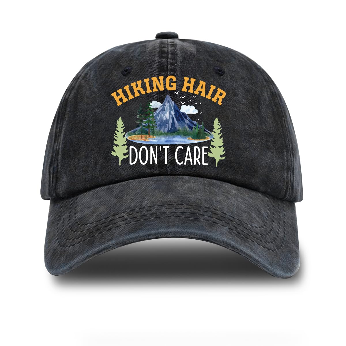 rofiowa Hiking Adjustable Washed Cotton Baseball Cap Funny Retro Trucker Hat Gift for Men Women Dad Mom Hiking
