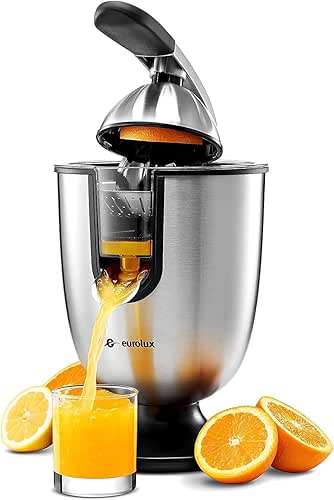 Eurolux Premium Electric Orange Juicer | Stainless Steel Citrus Squeezer