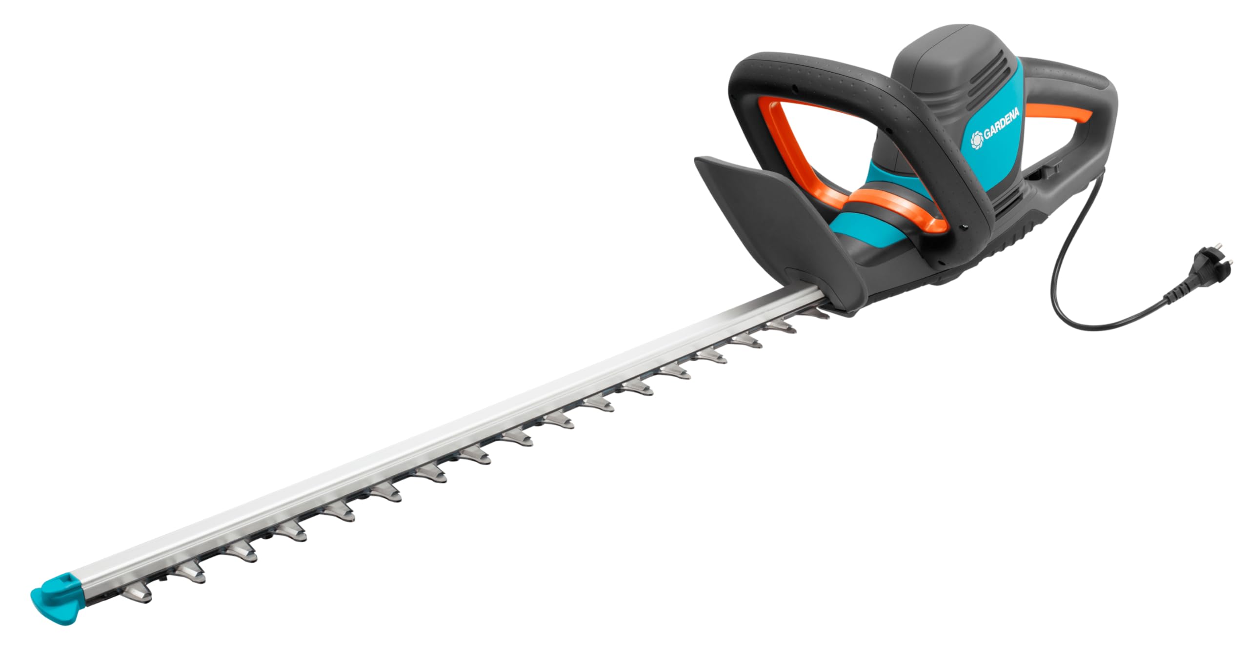 Gardena Elektro-Heckenschere ComfortCut 600/55: Heckenschneider mit 600 W Motorleistung, 55 cm Messerlänge, 27 mm Messeröffnung, ergonomischer Griff und Anschlagschutz (9834-20)
