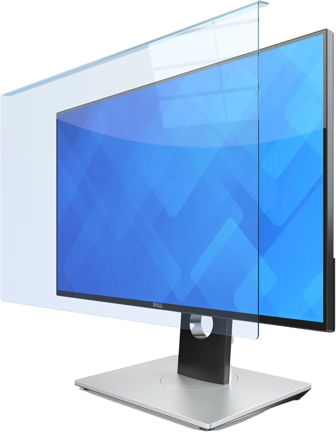 Hanging Anti Blue Light Monitor Screen Protector - Blocks 87% Blue Light & 97% UV, No Installation, 93% HD Clarity, Fits 26-27" Frameless/Bottom Bezel ≤3mm Monitors