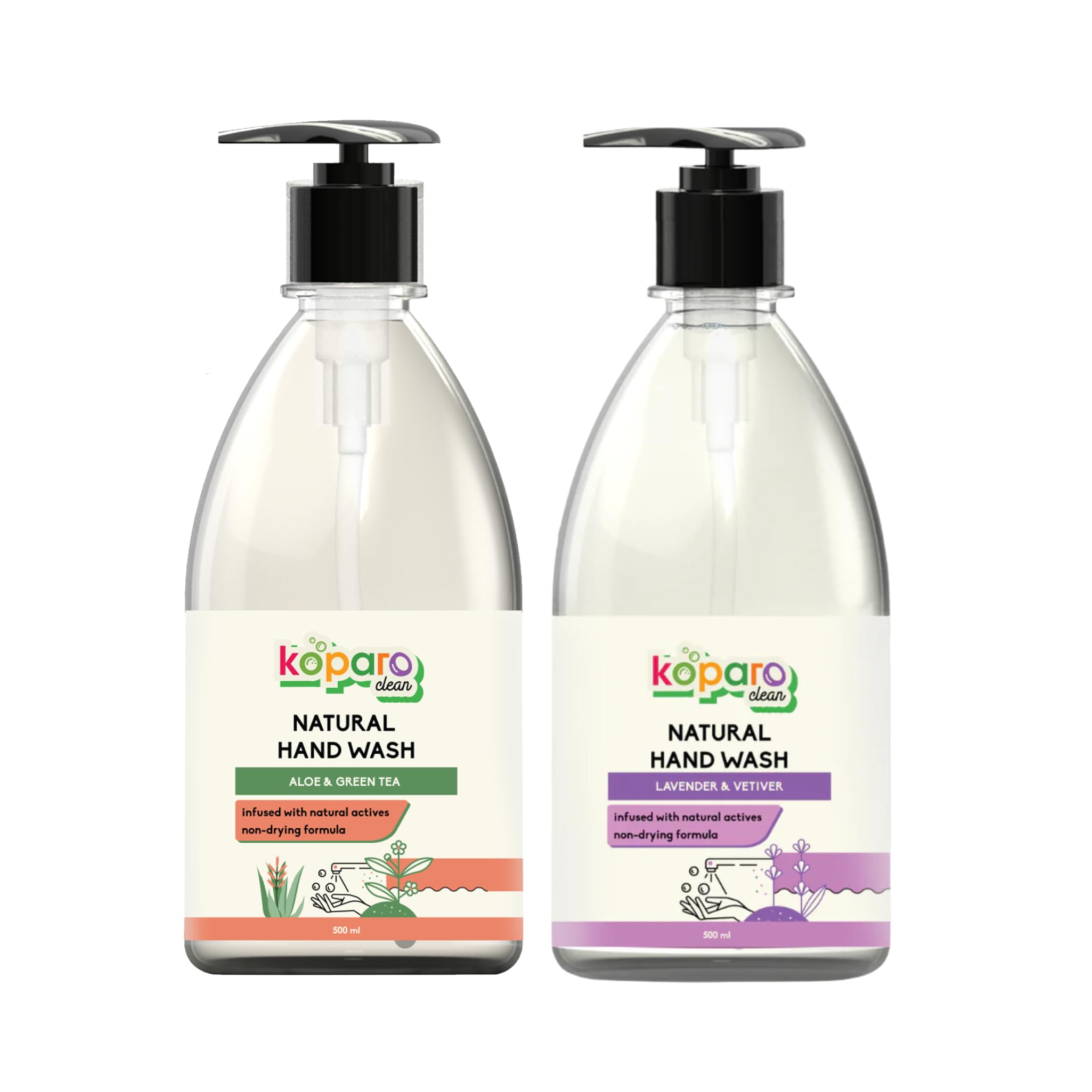 Koparo Natural Hand Wash Liquid | Lavender and Aloe and Green Tea Combo | 500ml Each | Safe for Kids and All Skin Types | Eco Friendly, Plant Based & Non Toxic (B0BXK3CL9T) Amazon Price History, Amazon Price Tracker