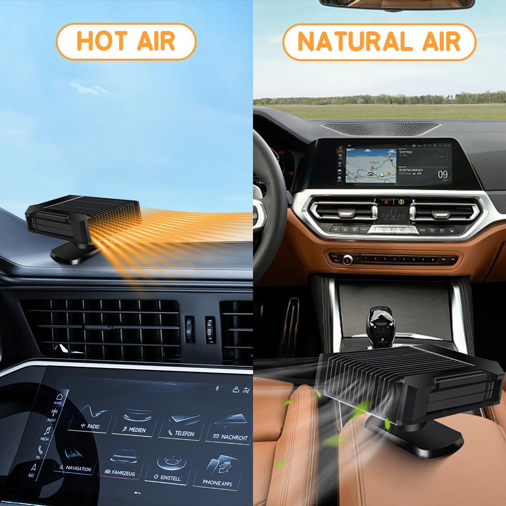 Chauffage de voiture Baceyong, ventilateur de refroidissement de chauffage de voiture 2 en 1 12V 300W - Dégivreur de dégivrage à chauffage rapide