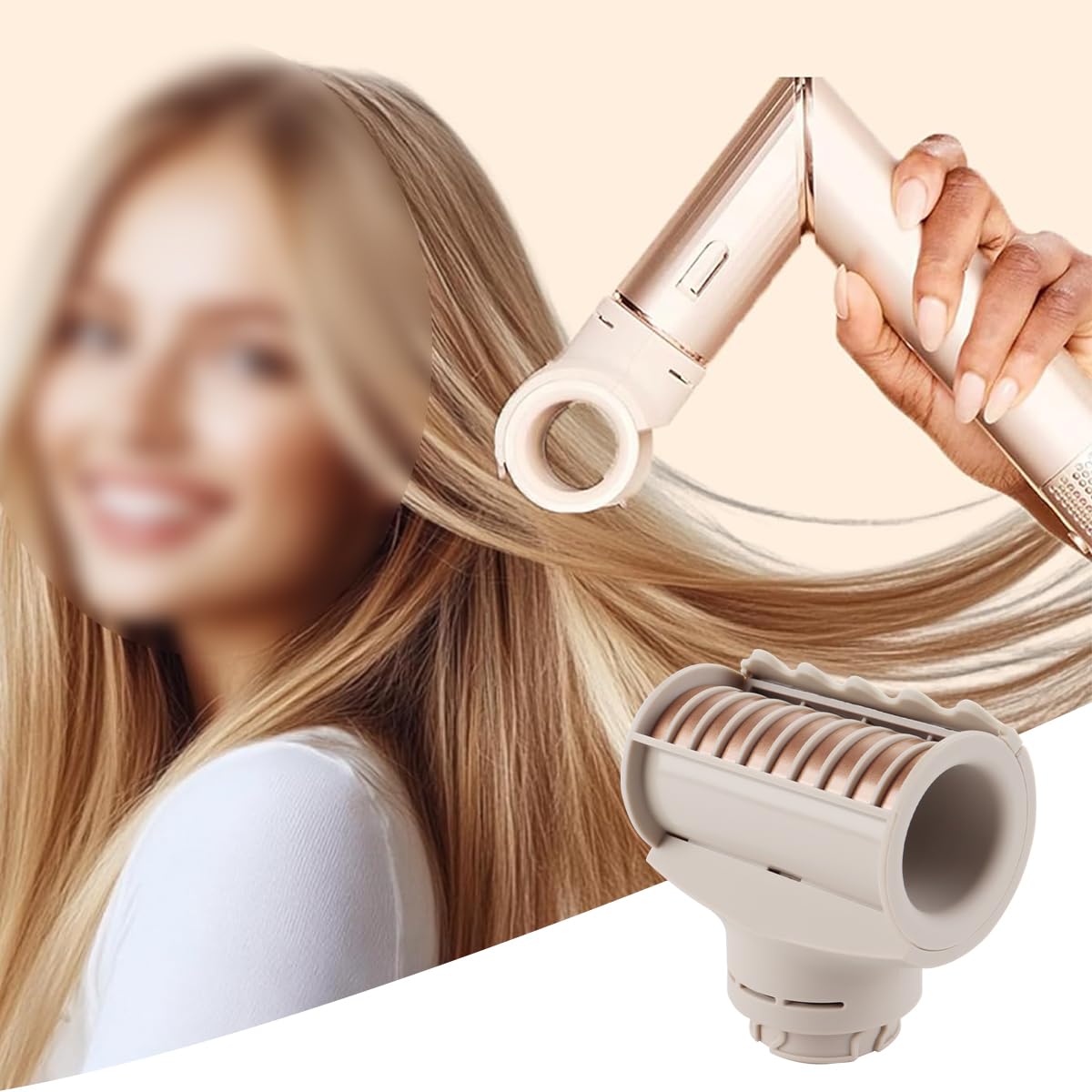 Asciugacapelli, accessorio per arricciare i capelli, bocchetta lisciante anti-crespo, grigio bianco, per lo styling e la lisciatura dei capelli