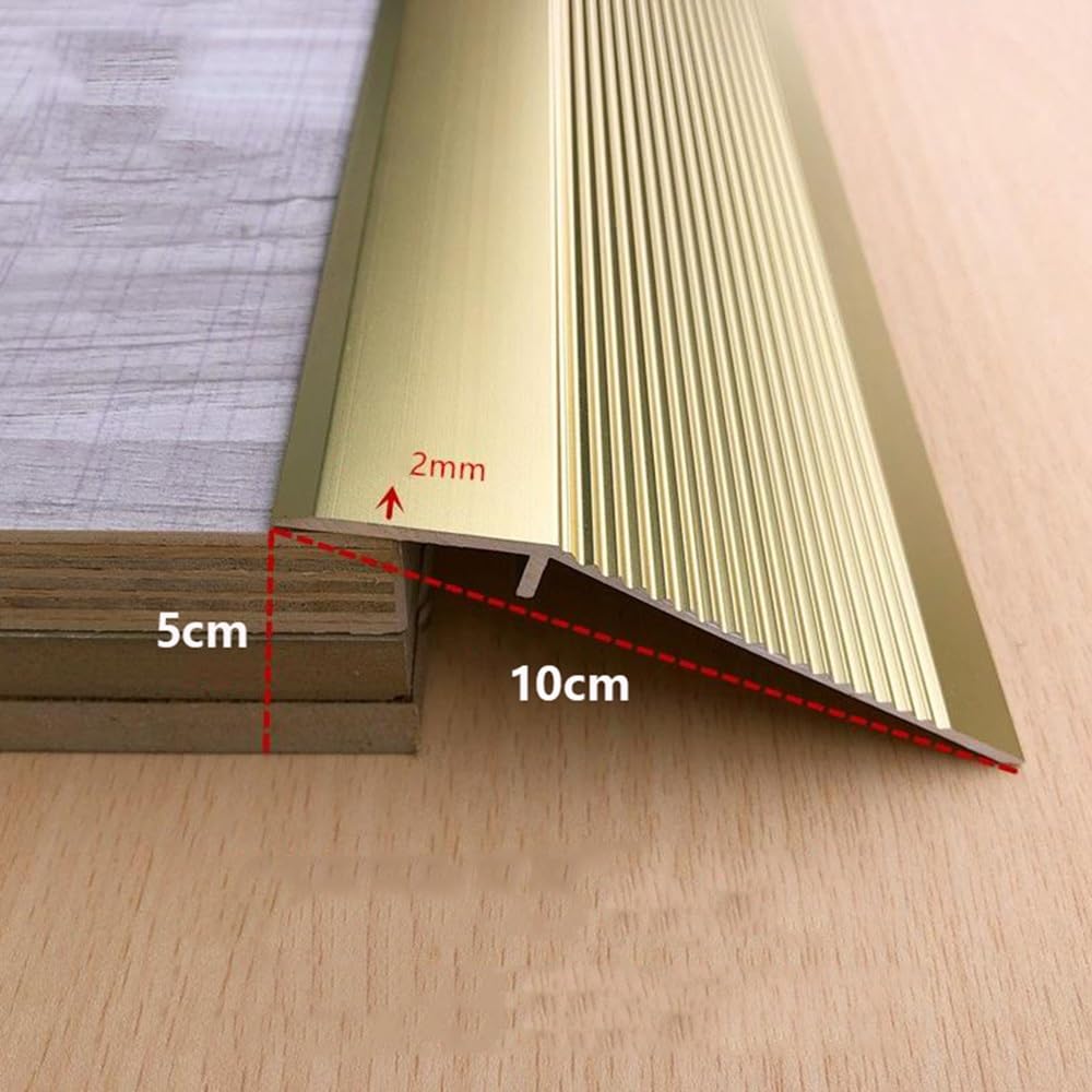 EMENAR Drinnen Bodenbelag Anti-Rutsch Türleisten Übergangsprofil Leicht Laminat Übergangsleiste Höhenausgleich 1-5cm (Color : 90CM Black)