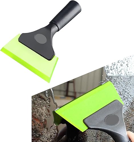 1 raspador de vidrio automotriz, tira diagonal de 5.11 x 5.51 pulgadas para apretar agua, mango antideslizante de goma gruesa, mini herramienta de
