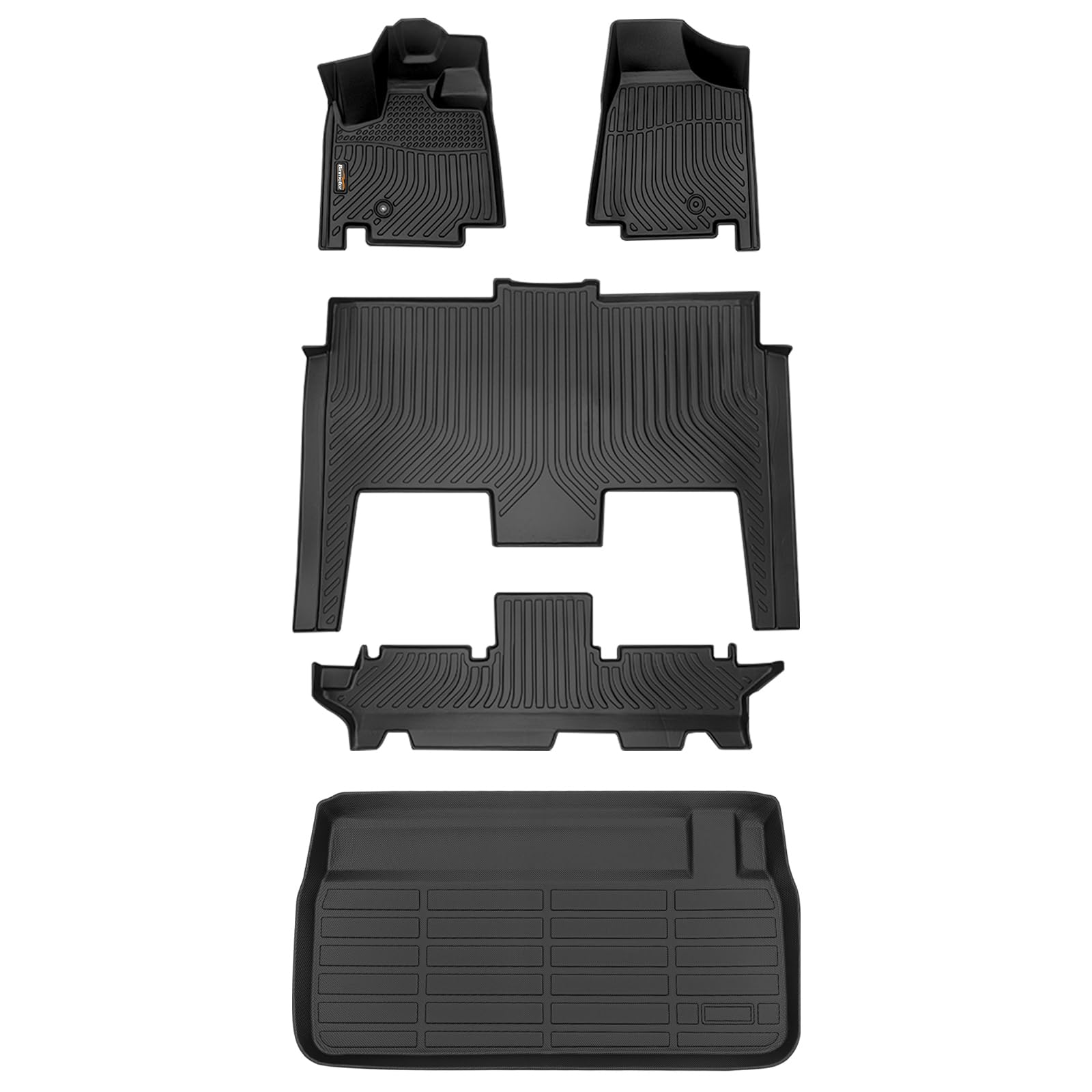 Binmotor-Floor Mats & Cargo Liner for Dodge Grand Caravan 2011-2021, 7 Passenger, All Weather Mats Grand Caravan Cargo Trunk Mat, Floor Liners Car Mats Accessories for Grand Caravan