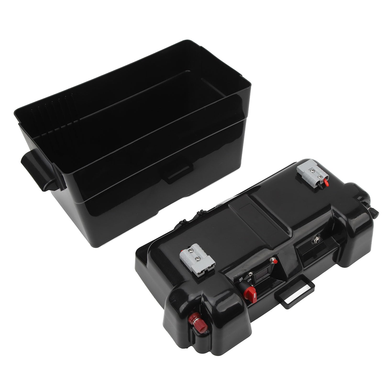 Batteria 100Ah 12V, Scatola Caricabatteria Marina Doppia Presa USB Connessione Rapida Indicatore Tensione Centro di Alimentazione Batteria del Motore Intelligente per SUV, ATV(BA850A)