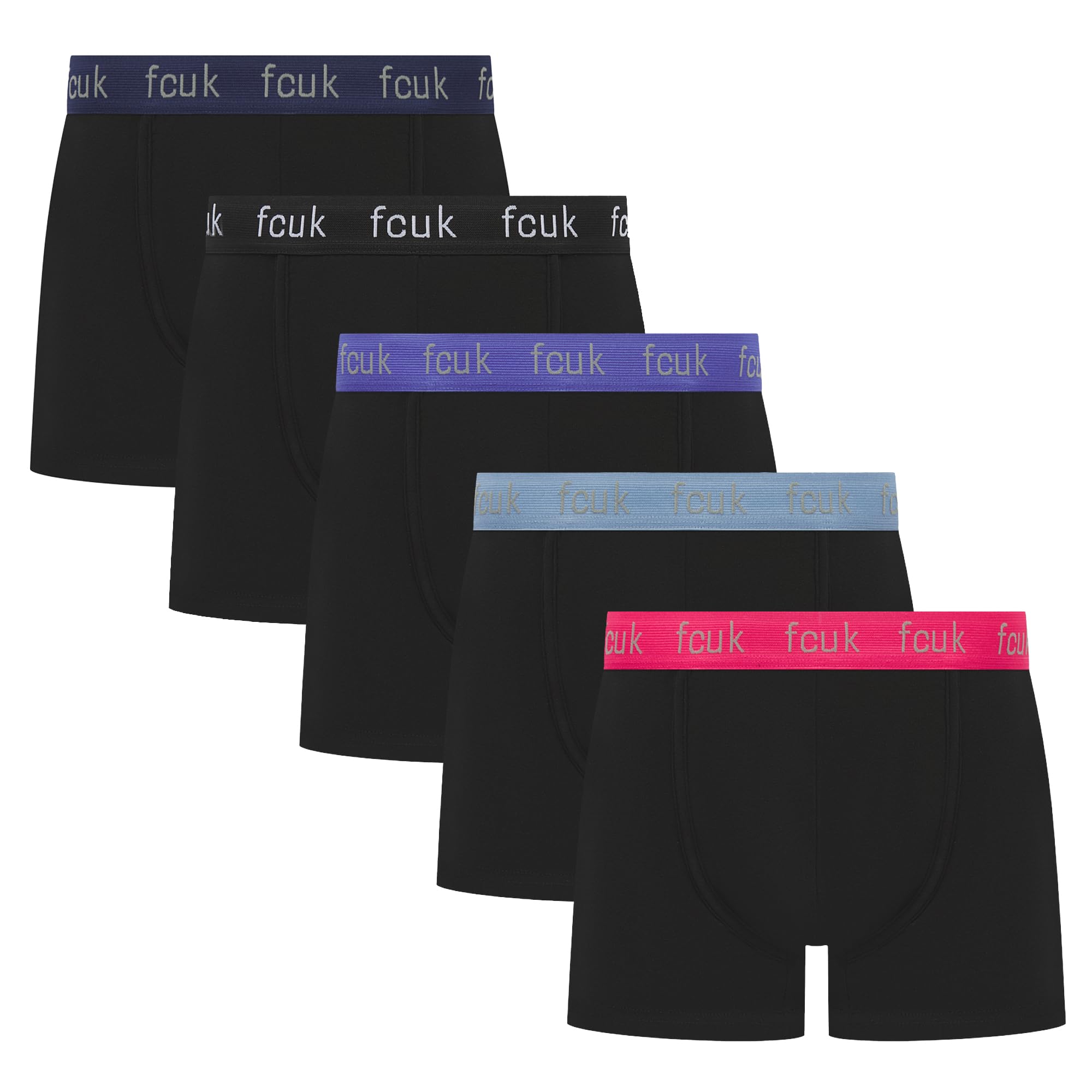 FCUK - Mens Boxer Shorts, 5 or 7 Multipack, Classic Fit Trunks