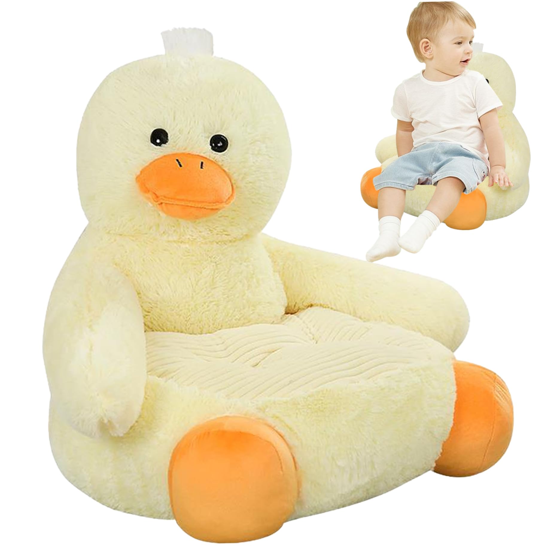 20x20x18 Pollici Simpatico Cartone Animato Anatra Poltrona per Bambini, Peluche Animale Divano per Bambini Sedia da Gioco per cameretta, mobili per, Decorazioni per la casa morbide e SIC