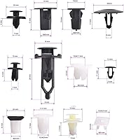 Vista 3 de MOTOALL 166 piezas de nailon para parachoques delantero y trasero, panel de moldura de puerta, protector de capó, remache retenedor de empuje