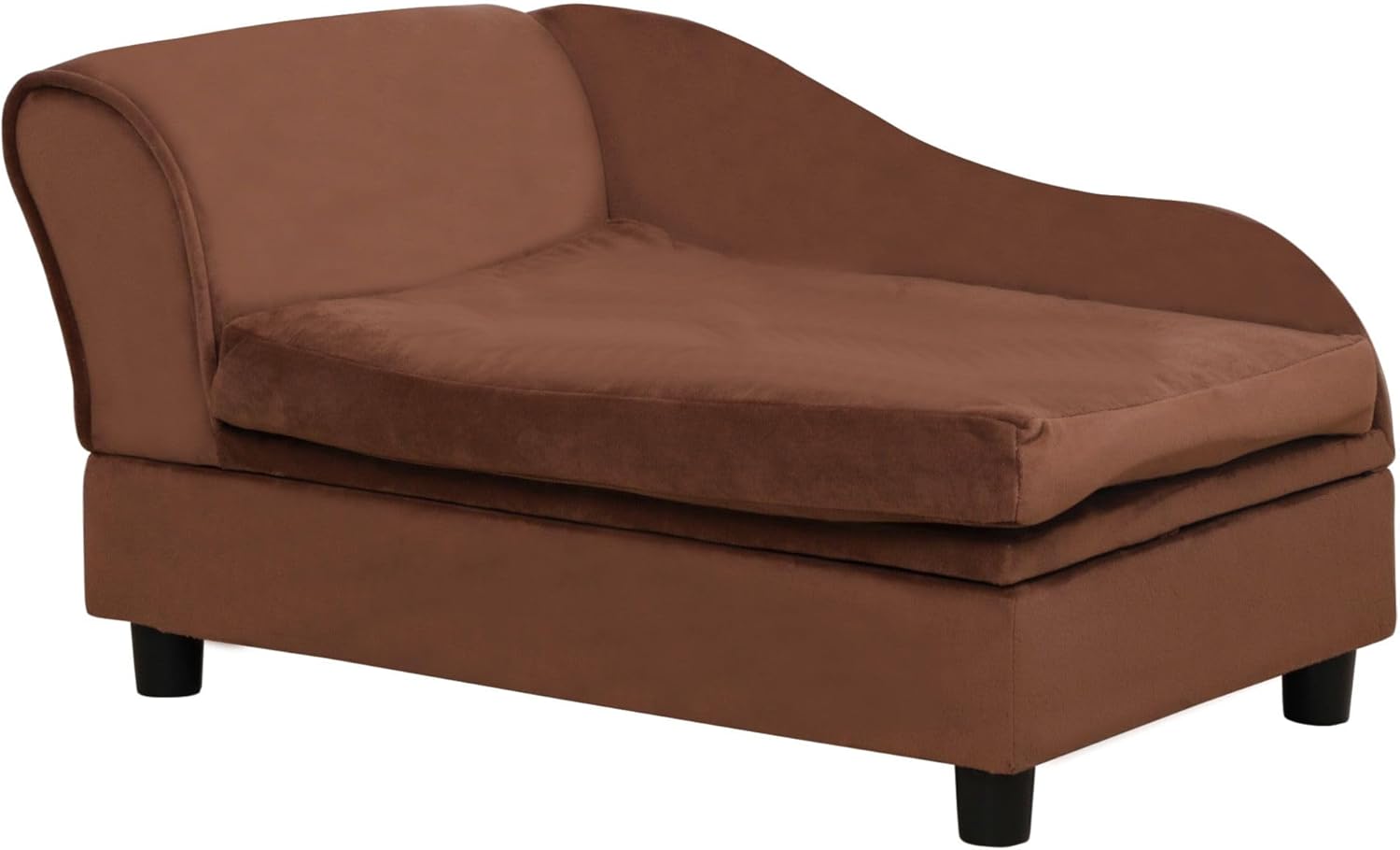 Compact Comfort Pet Sofa Featuring Hidden Storage, Easy Clean Fabric, Removable Cushion, Premium Durable FFor rame, Brown Color