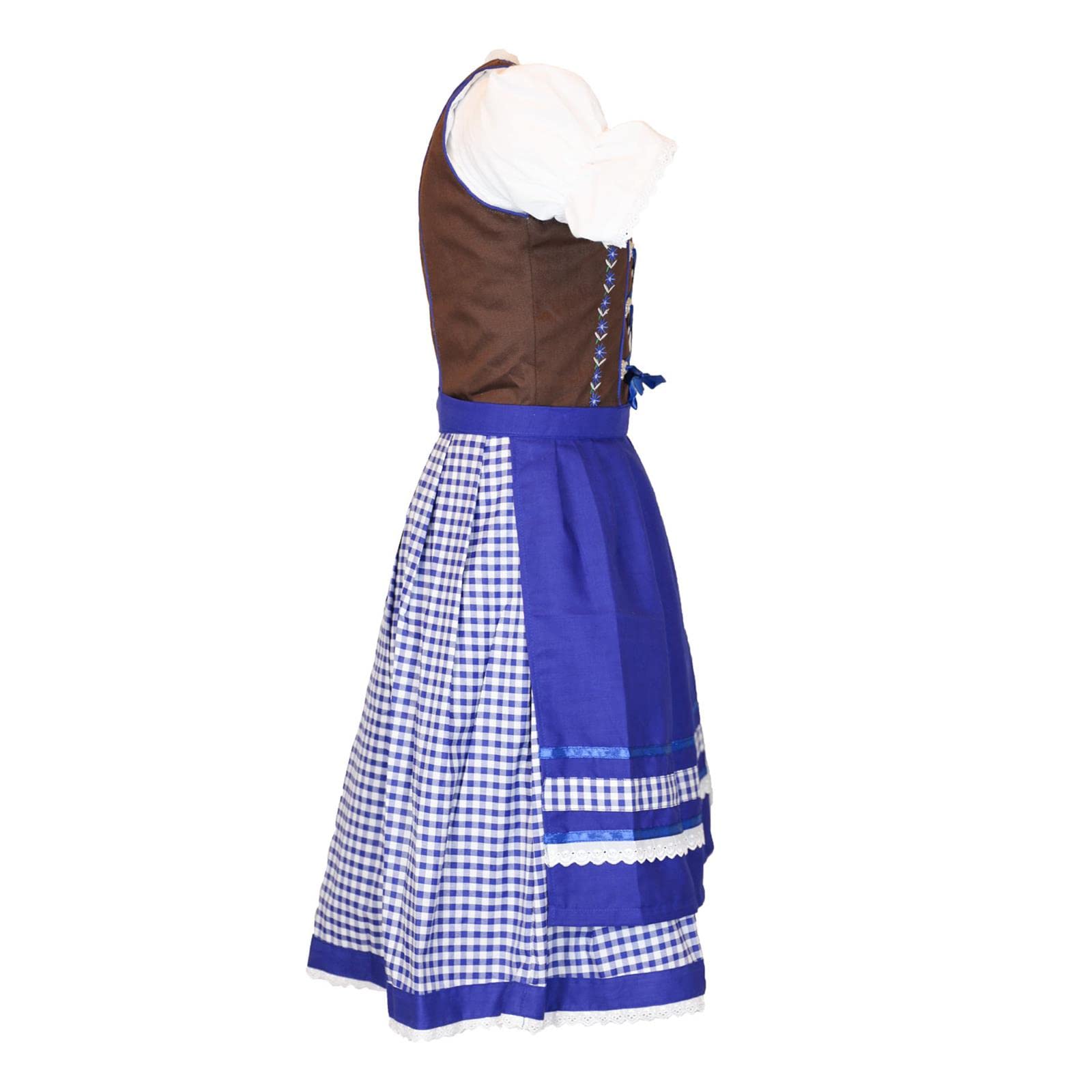 Kinder Dirndl Kinderdirndl Trachtenkleid Fanny traditionell kariert 3 teilig