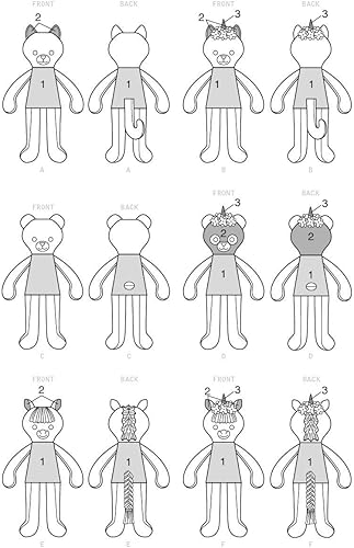 Miniatura 10 de McCalls M7819 - Patrón de costura para peluche talla única