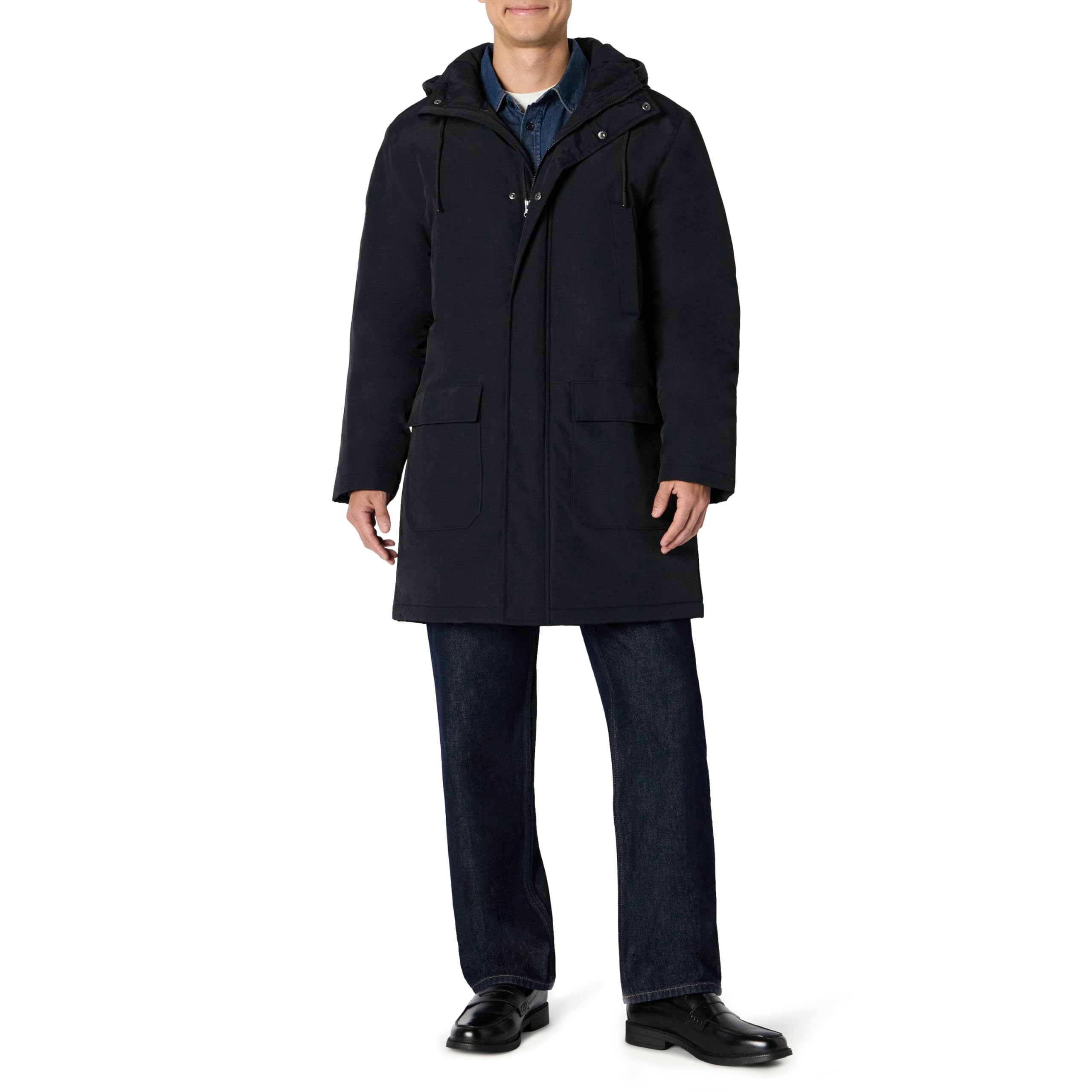 Amazon Essentials Herren Moderne, Übergroße Parka-Jacke Aus Schwerem Material