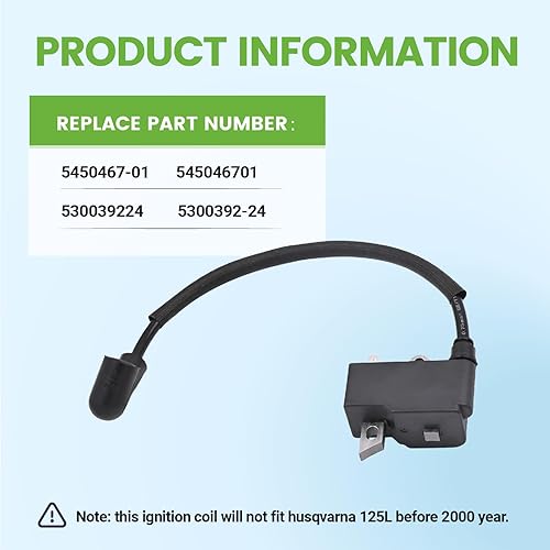 Miniatura 4 de 545046701 Módulo de bobina de encendido con bujía para Husqvarna 125C 125E 125L 125R 125RJ 125LDX 128L 128C 128R 128LDX Trimmer Edger Brushcutter