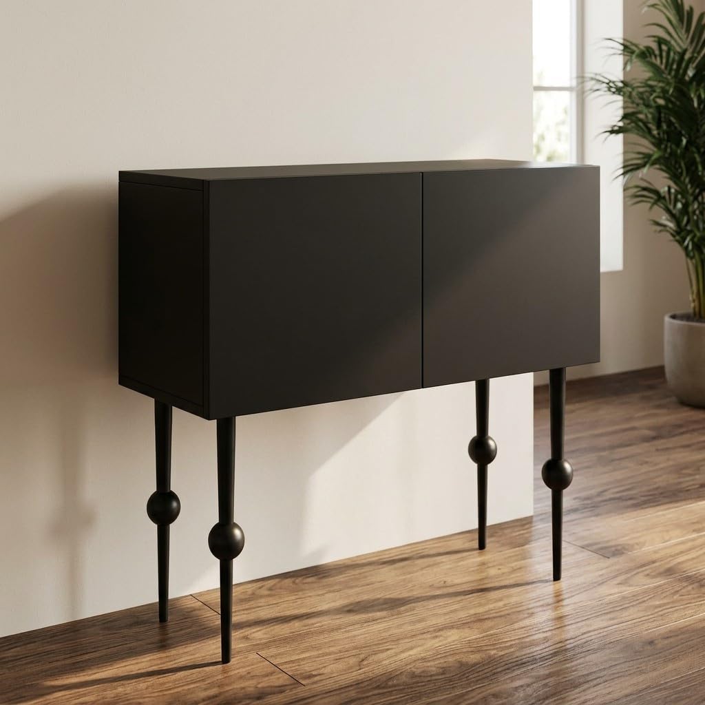 Aparador de Salón 3 Puertas, Mueble Auxiliar Moderno con Estante