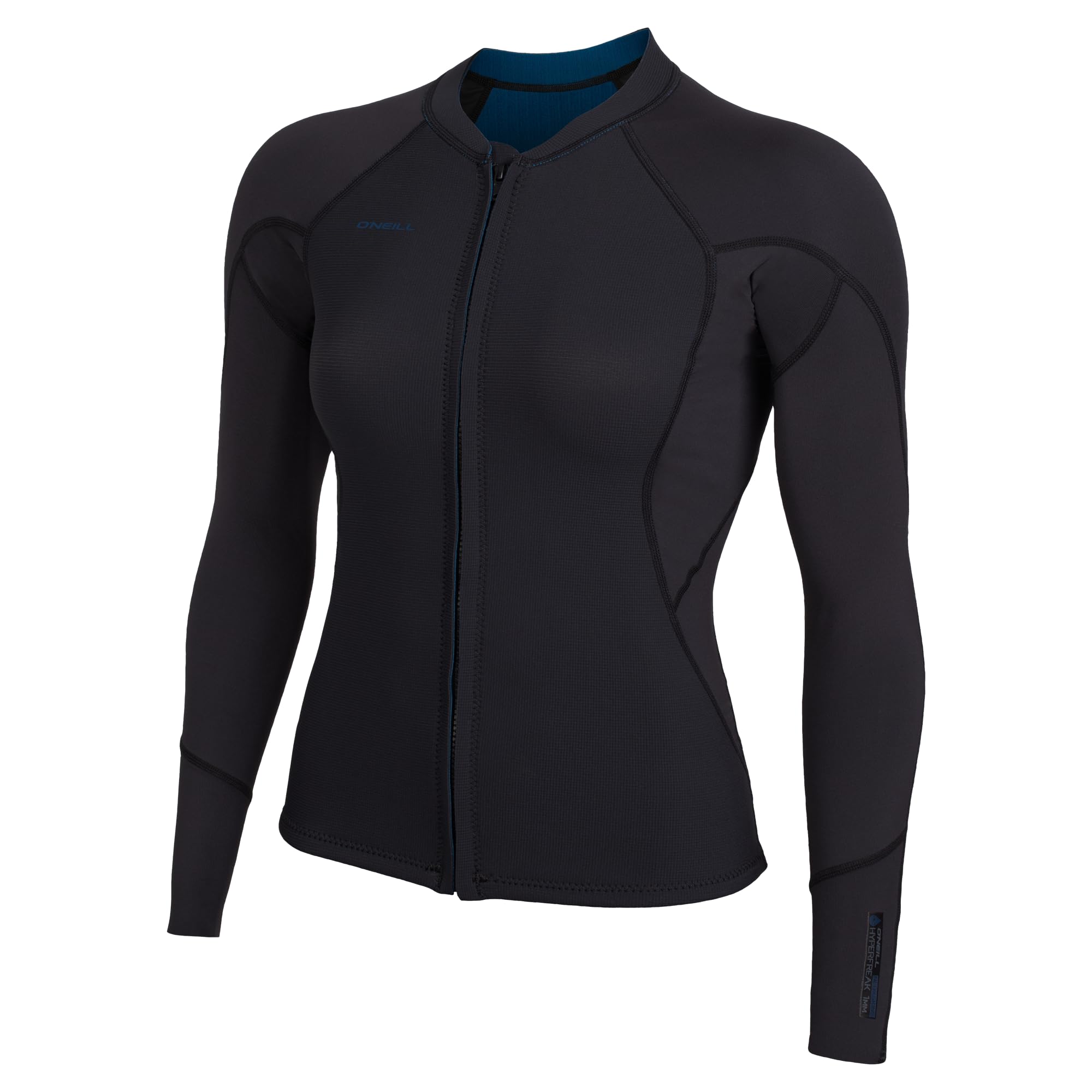 O'Neill Women's Hyperfreak Neo/Skins 1mm Wetsuit Jacket, Black, 6