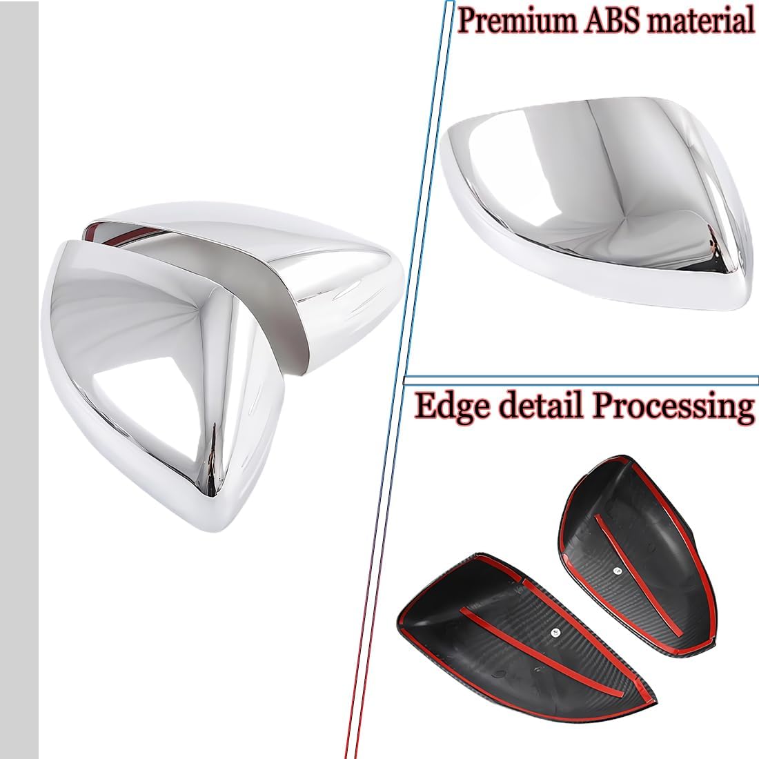 MUXEE 2PCS New Rear View Mirror Outside Housing Wing Mirror Cover Cap Trim for Kia Sorento 2021-2024 - ABS Silver Sport Interior Accessories