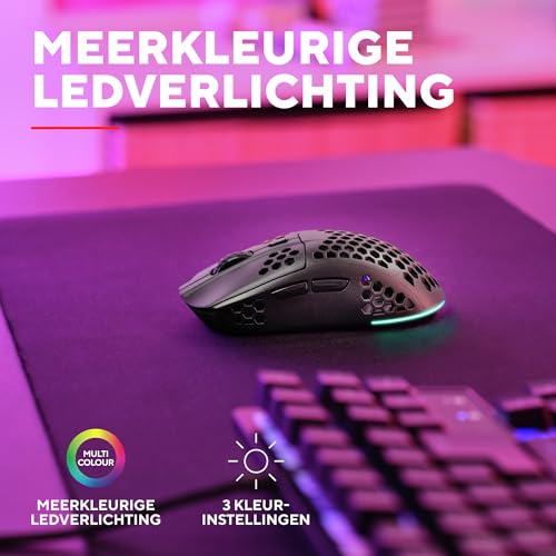 Trust Gaming GXT 929 Helox Ultralichte Draadloze Gaming Muis 75g, Batterijduur 80h, 2.4 GHz Micro-USB, Aanpasbare DPI 800-4800, LED Oplaadbare Gaming Mouse voor PC Computer Laptop - Zwart - Afbeelding 7