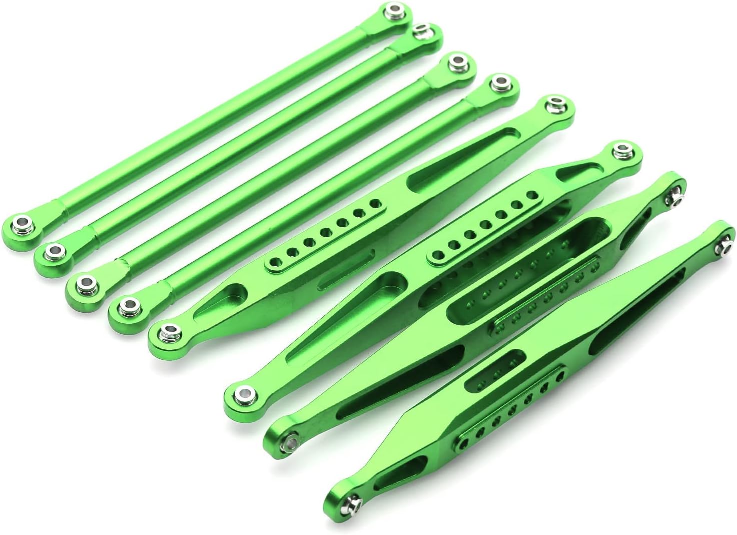 Palumma Aluminum Alloy Upper & Lower Suspension Links Set for LOSI 1/8 LMT 4WD LOS04022 RC Crawler Links Rod Upgrades Parts(green)