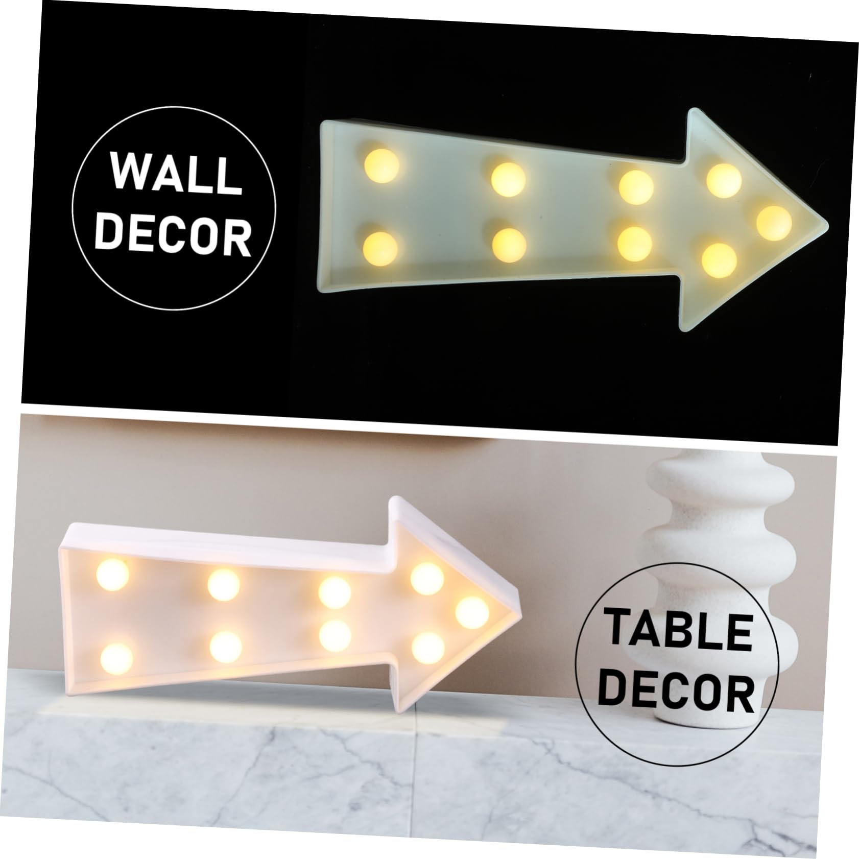 jojofuny 10 Piezas luz de señal de flecha led lights lamparas led cartel de marquesina señal de neón de la batería emblemas decoración marquesina iluminada luz de flecha llevada dirigió 3d