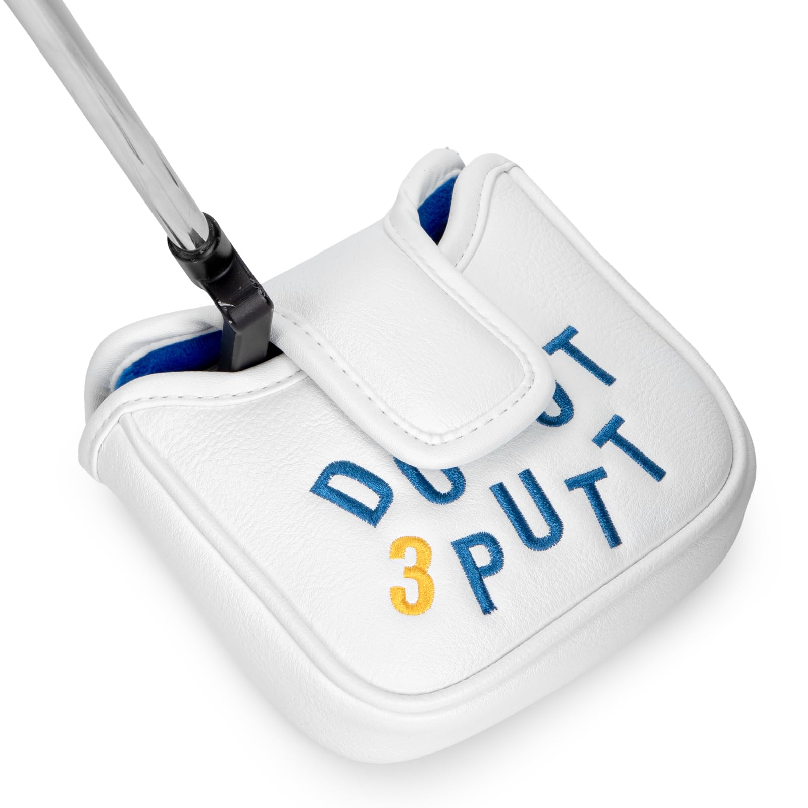 Golf Square Heel Shaft Mallet Putter Cover Headcover, Magnetic Closure (DO NOT 3 PUTT)