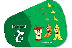 SmartSign Compost Stickers for Trash Can, 4-Pack