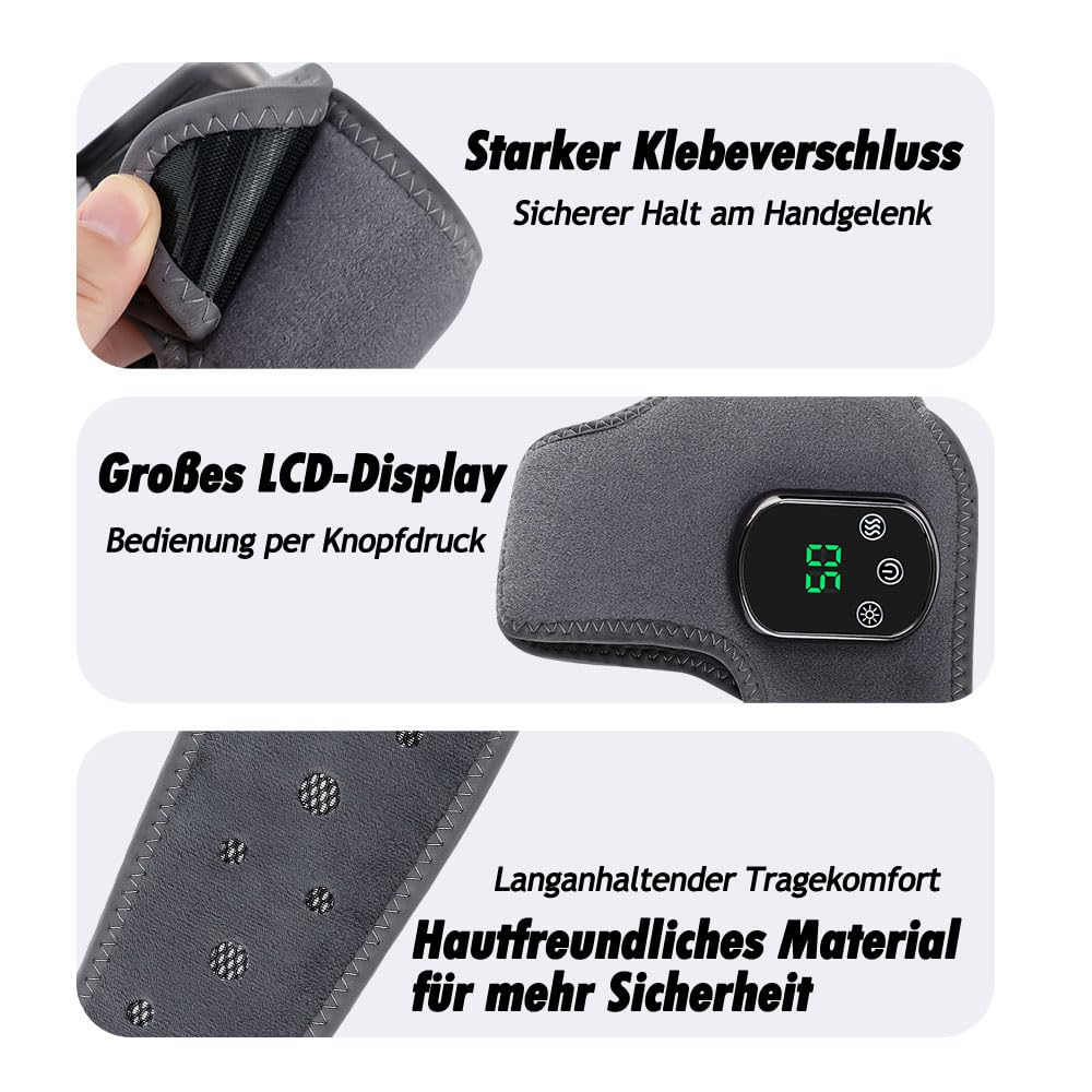 Fußmassagegerät mit Wärmetherapie - 2 Stück Elektrische Kabellose Massagegeräte - 3 Vibrationsmodi für Tiefenentspannung, 5 Heizstufen - Für Füße, Knöchel und Waden