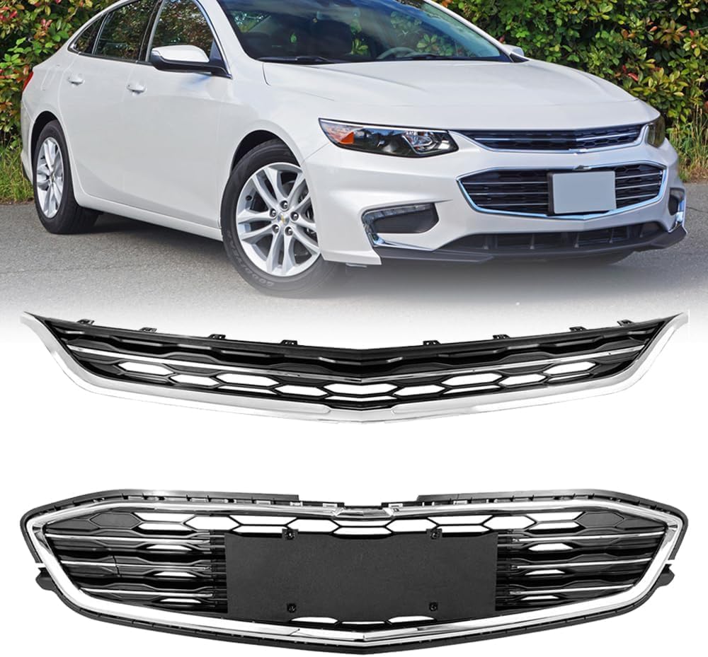 Front Bumper Grill Honeycomb Mesh Grille For 2016 2017 2018 Chevy Malibu Upper Lower Grille