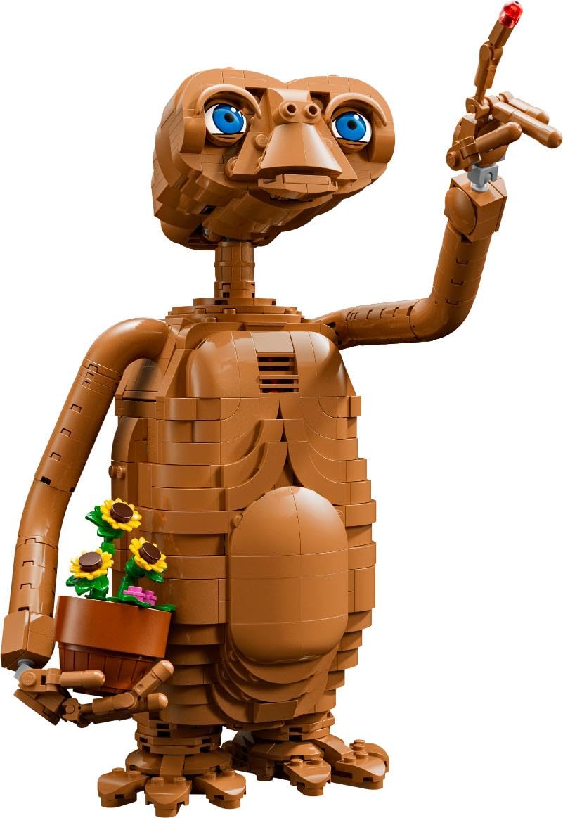 LEGO Ideas E.T. the Extra-Terrestrial - Kit di Modellismo per Adulti con Personaggio Alieno, Fiori Finti in Vaso e Mattoncino Luminoso - Regalo per gli Appassionati di Film e di Fantascienza - 21370