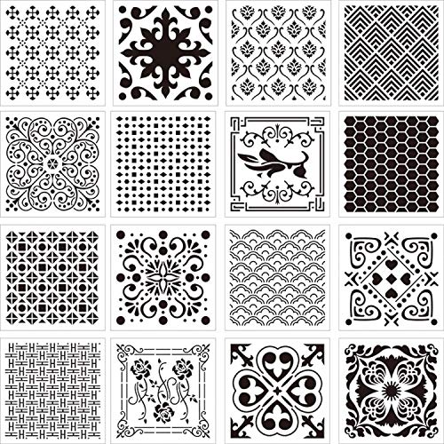 Fartime 32Pcs (8x8Inch) Mandala Reusable Templates Stencils for DIY Decor Painting Art Projects on Rocks, Wood,Airbrush and Walls Art.