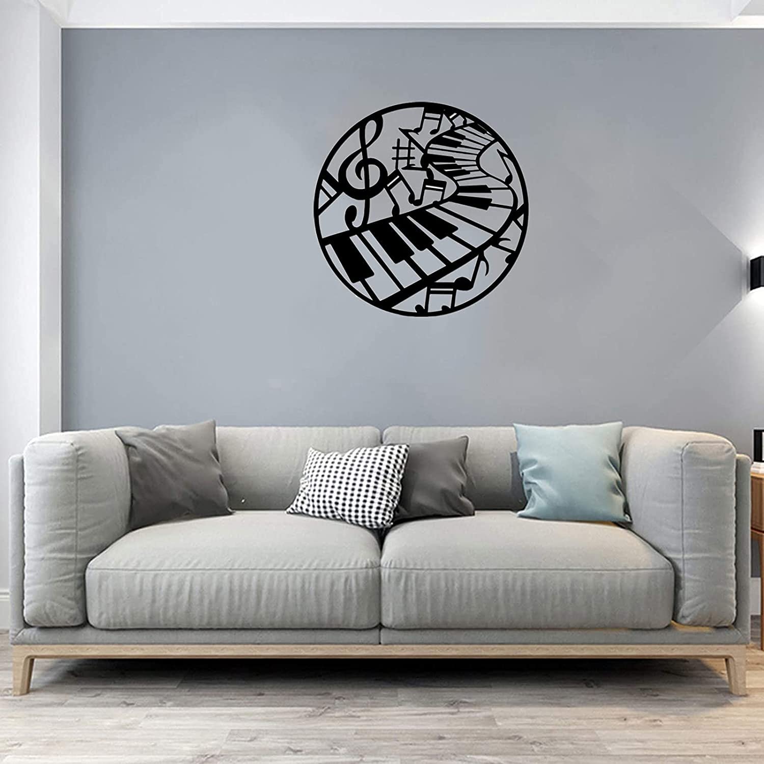 Musiknoten 3D Wanddekoration - Metall, Schwarz, 60x43 Cm, Moderne Wandkunst Für Wohnzimmer, Korridor, Musikzimmer