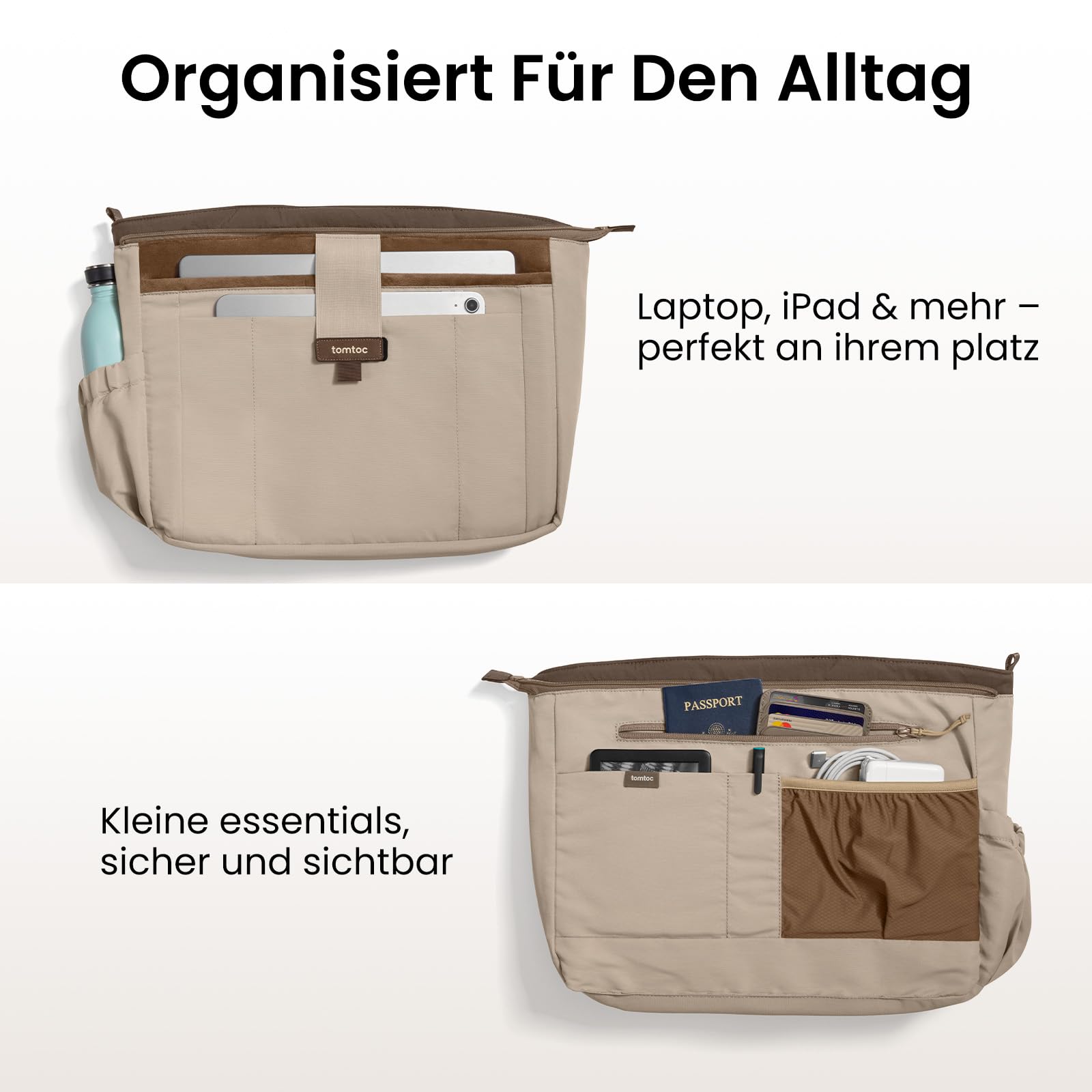 tomtoc Puffer Laptop Tragetasche für Damen, 10L Tote Bag für 13-14 Zoll Macbook, Leichte Schultertasche Handtasche, Modische Laptoptasche Damen für Shopper, Arbeit, Reisen und Alltag