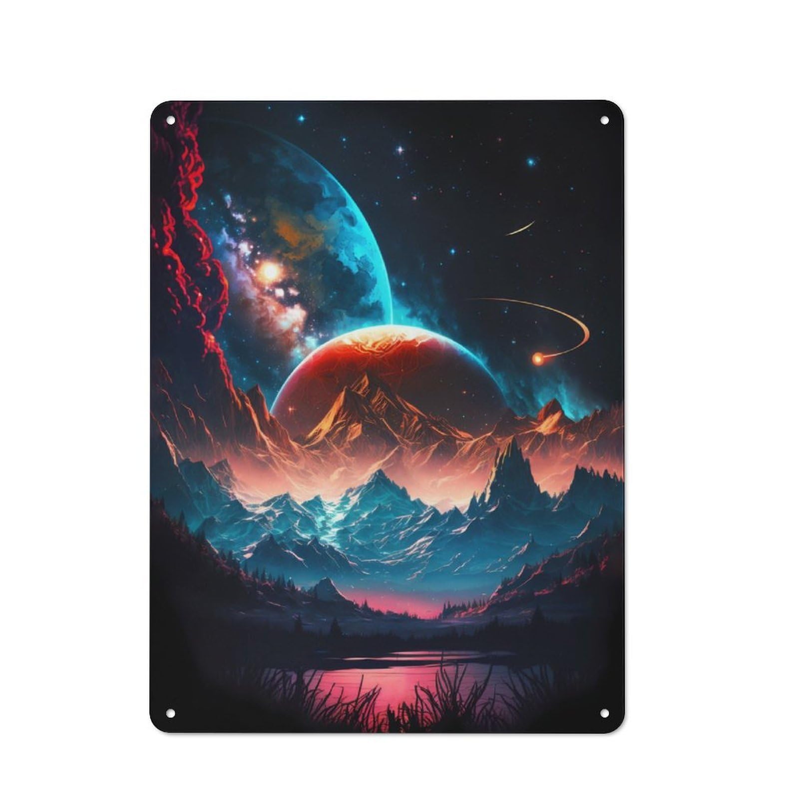 Junmoney Planetary Dreamscape Metal Sign 40X30cm With For Hallway Wall, Vintage Decor, For Garage, Workshop And Man Cave Decoration