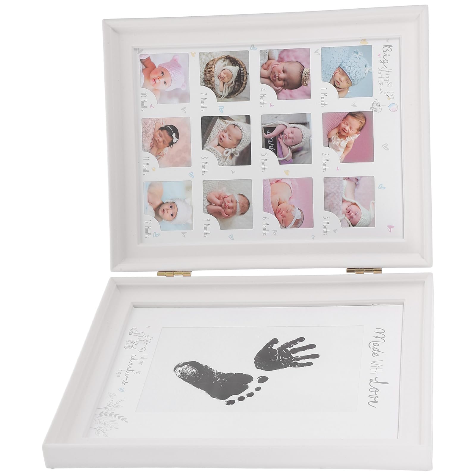 Cadre photo bébé blanc empreintes pour décorer la chambre de votre nouveau-né