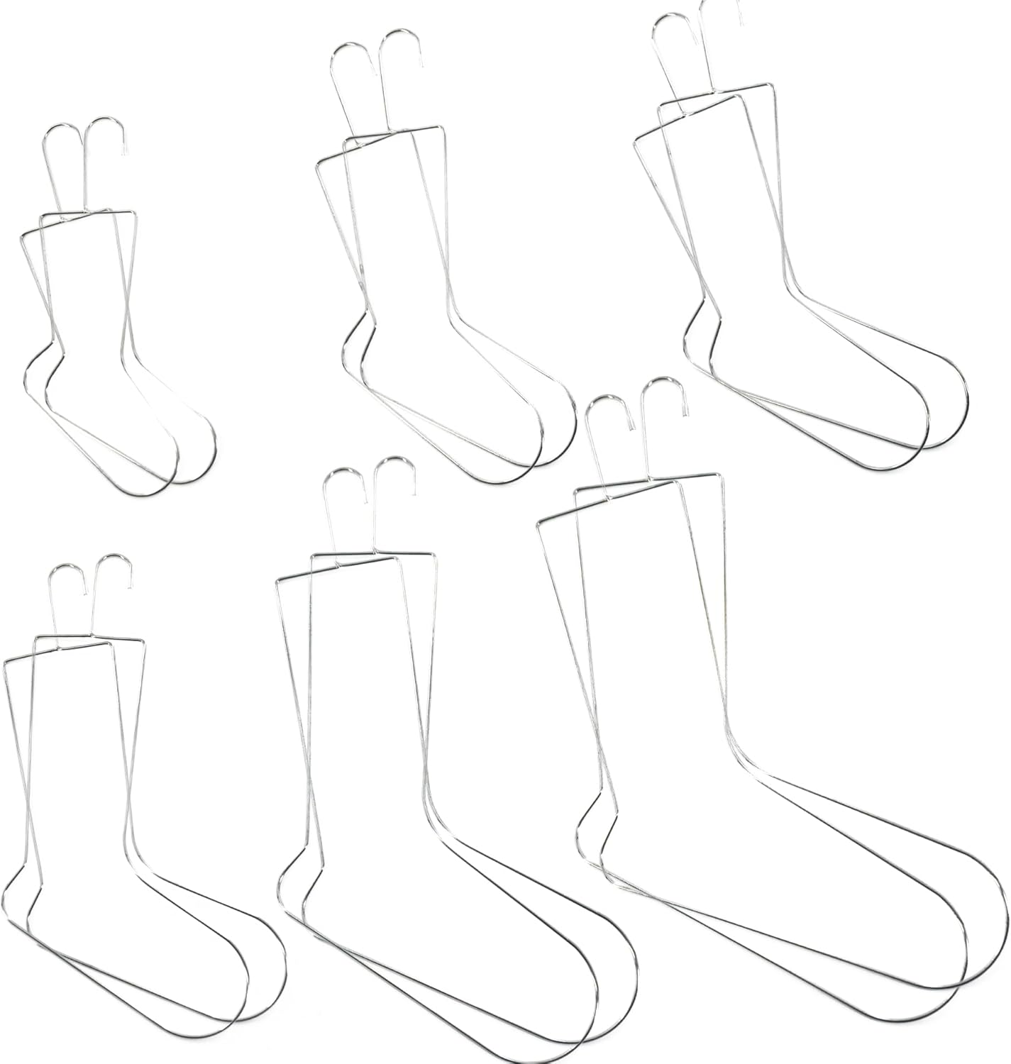 12Pcs Metal Sock Blockers for Knitting for Kids and Adults, Sock Drying Hanger of Small, Medium, Large for Knitting & Crochet Socks