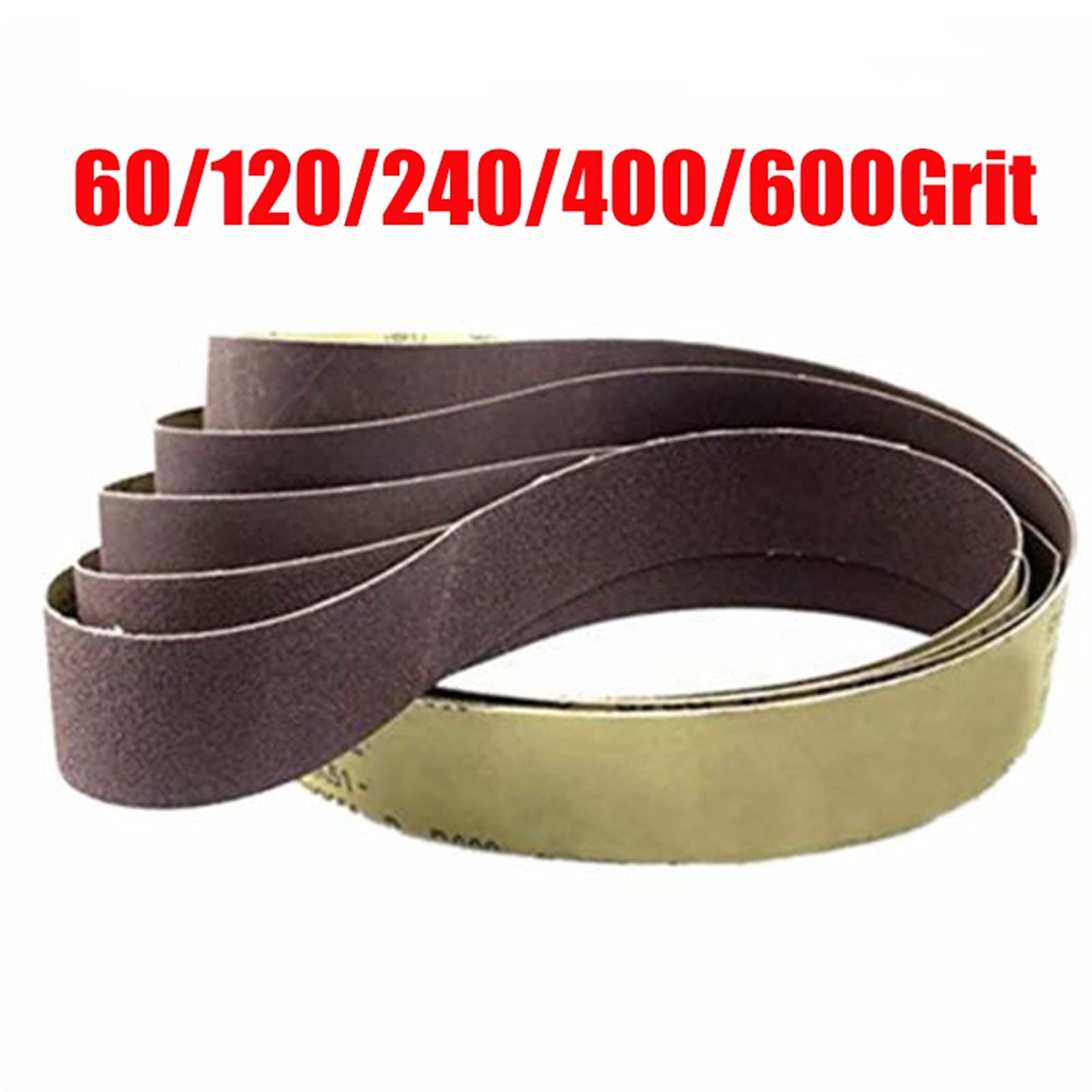 Lijadoras de banda, 10 bandas abrasivas for lijado de 1220 x 50 mm, juego de grano 60-600 for lijadora, pulido de bordes, óxido de aluminio, papel de lija versátil